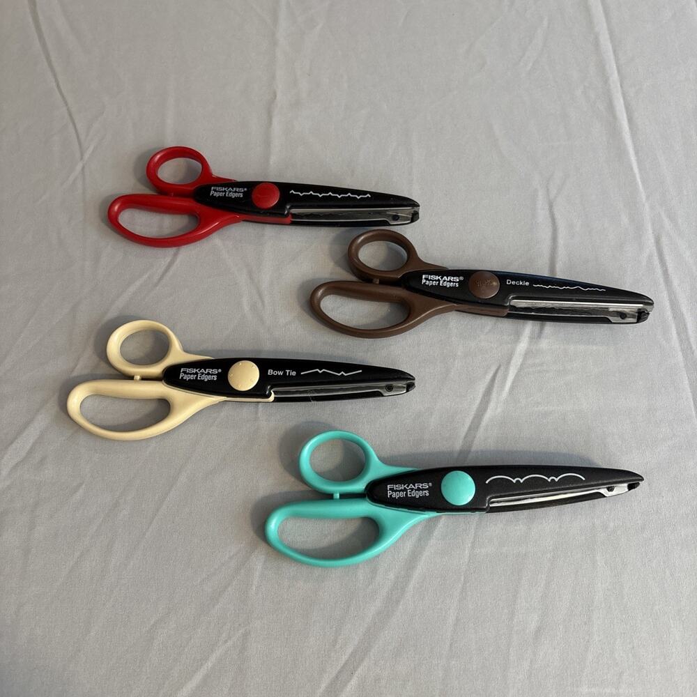 Fiskars Set of 4 Colonial Paper Edgers Decorative Edge Scissors Crafting Tools